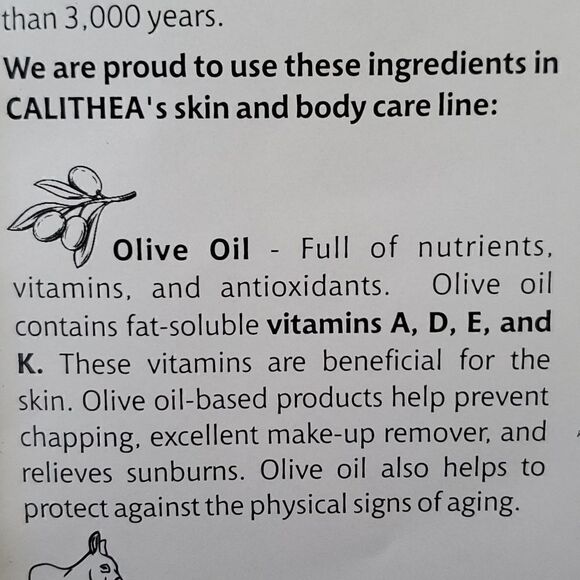 CALITHEA SKINCARE 7 FL. OZ Olive Oil & Donkey Milk Body Lotion 2 Pack - Picture 7 of 9